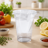 Gobelet en plastique transparent de 10 oz pour boissons froides, café, bière à emporter, smoothies, avec logo personnalisé imprimé