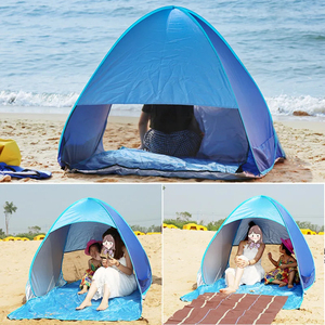 2-3Persons Pop up Beach Tent Automatic <b>Quickly</b> Open Outdoor Camping Tour UV50+ Portable Ultralight Sunscreen with Extended Mat - Product Image 5