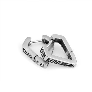 Pendientes de Aro Personalizados de Acero Inoxidable 316L, Elegantes, Impermeables, Estilo Occidental, para Hombre - Product Image 5