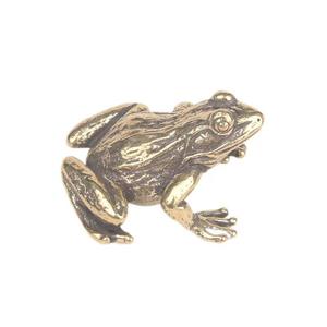 Декоративная миниатюрная лягушка из цельной латуни под старину для журнального столика, медный сувенир, персонализированный подарок - Product Image 4