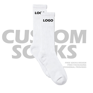 Tùy Chỉnh Vớ Thể Thao Người Đàn Ông Ống Vớ Trắng Người Đàn Ông Dệt Kim Vui Đường Phố Vớ Crew - Product Image 1