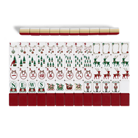 Nouvel ensemble de mahjong moderne de luxe en acrylique, tuiles de mahjong américaines sur le thème de Noël, avec motifs Nuit, Traîneau, Élan, Boule de cristal pour jeu familial
