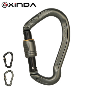 Mosquetón XINDA con Certificación CE UIAA, Apertura Grande, Aluminio 7075, 24kN, Cierre de Resorte, Negro/Gris, 107g, para Escalada en Vía Ferrata - Product Image 3