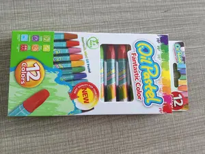 12 Colors Custom Art Decoration Painting Kids Non-toxic Oil Pastel Pencils Wax Washable Crayon Set For Children