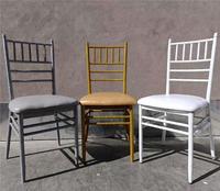 Chaise Chiavari en acier personnalisable, économique, monobloc, robuste, empilable, pour salle à manger, salon, parc, imperméable, pour mariage