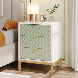 Table de Chevet en Bois Style Européen Minimaliste Moderne, Meuble de Chambre de Luxe à 3 Tiroirs pour Appartement et Hôtel - Product Image 3