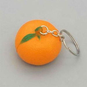 Article promotionnel : Mini balles anti-stress extensibles en mousse PU, motif orange mandarine, avec porte-clés - Product Image 4