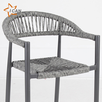 Tabouret de bar haut commercial chaise comptoir meubles chaises en corde en osier restaurant en plein air tabourets de bar
