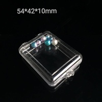 Boîte à clipser en plastique PS transparent 54*42*10mm, petite boîte de rangement à charnière pour bijoux, petites pièces, présentoir, emballage