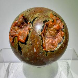 ทรงกลมเพรฮไนต์สีแดงธรรมชาติ คุณภาพสูง คริสตัลบำบัดสำหรับการทำเรอิกิ การทำสมาธิ ตกแต่งบ้าน และสะสมคริสตัล - Product Image 1