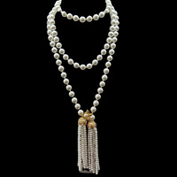 Collier à pampilles en moissanite de style français vintage, fermoir abeille, bijoux élégants multi-usages pour femme, chaîne en argent 925