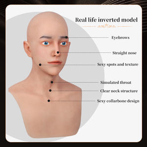 OEM/ODM Máscara de silicona con forma de pecho Última propiedad de Halloween Cabeza completa Barehead Young Man Headgear Cosplay Máscara de cabeza de silicona - Product Image 4