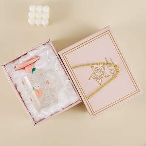 Glas Trink geschirr Geschenk box Set Wasser Glas becher Souvenir Deckel Löffel Elegantes Cup Design für den täglichen Gebrauch oder besondere Anlässe - Product Image 5
