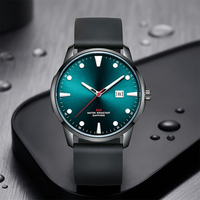 Montre d'affaires pour hommes, bracelet en cuir, cadran minimaliste, affichage de la date, montre-bracelet à quartz étanche, cadeau pour la Saint-Valentin