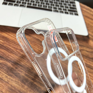 Không Dây Sạc Pha Lê Rõ Ràng Từ Điện Thoại Di Động Trường Hợp Đối Với iPhone 17 Không Khí Pro Max Trong Suốt TPU Acrylic Cứng Điện Thoại Di Động Cover Quay Lại - Product Image 5