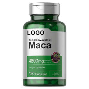 Suplementos Naturales para la Salud de Grado Alimenticio, Fabricados en Fábrica GMP, OEM ODM, Extracto de Raíz de Ginseng Rojo Coreano y Maca Energética, 120 Unidades para Adultos - Product Image 1