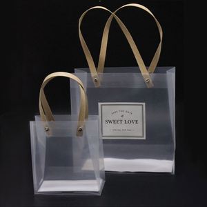Bolsas de Regalo Transparentes e Impermeables de PP con Asa, Cierre de Hombro y Asa de Cuerda, Opción de Logotipo Personalizado - Product Image 1