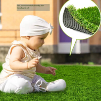 Gazon synthétique haute densité, résistant aux griffes des animaux, en rouleau, avec système de fixation des fibres, imperméable, pour terrains de sport, zones extérieures pour animaux de compagnie, tapis d'herbe