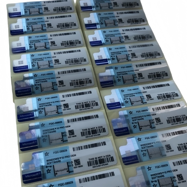 For Windows 10 Pro Oem COA Sticker Online Activation License Win 10 Pro Key Label Internet Version Operating System