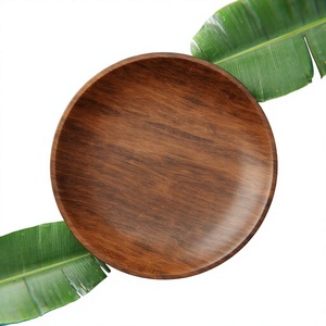 Plato de Madera Hecho a Mano, Plato de Servir de Madera Natural, Plato Decorativo Rústico para la Mesa del Comedor, Cocina, Hogar, Restaurante, Hotel - Product Image 6