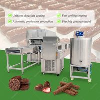 Machine d'enrobage de barres chocolatées et de chocolat glacé aux cacahuètes, 200 mm, 600 mm, 1200 mm, avec ligne de traitement de 400 mm