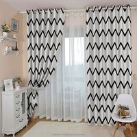 Rideaux abstraits, impression modernisée d'inspiration chevron, traitements de fenêtre 2 panneaux pour salon chambre, paire de-140*100cm