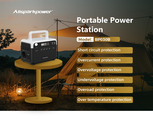 Estación de Energía Portátil de 300W con Batería, Onda Sinusoidal Pura, Carga Solar y por Auto, Linterna para Uso en Exteriores, Batería BP030 - Product Image 5