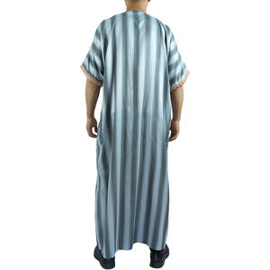 Vêtements arabes islamiques pour hommes <span class=keywords><strong>Djellaba</strong></span> dubaï Abaya Kaftan musulman moyen-orient Caftan ample décontracté à capuche Robe à rayures Jubba Thobe - Product Image 5