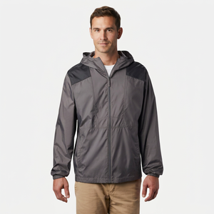 <b>Men's</b> High Quality Canvas Windbreaker <b>Jacket</b> Regular Length Hooded Collar Vintage Style Autumn Nylon/Cotton Shell Linen Lining - Product Image 1