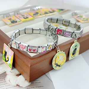 จี้แมวทาโรต์เคลือบเงา ขนาด 9 มม. สำหรับใส่กับสร้อยข้อมือสไตล์อิตาลี น่ารัก สีดำ ดีไซน์ทันสมัย จี้แบบโมดูลาร์ สำหรับทำเครื่องประดับ เป็นของขวัญ - Product Image 2