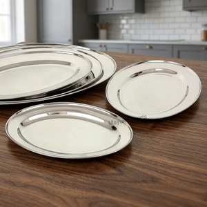 Durable Quality Commercial Grade Polished Finish Oval Stainless Steel Tray Rust Resistant Multi-Purpose <b>Serving</b> <b>Platter</b> - Product Image 3