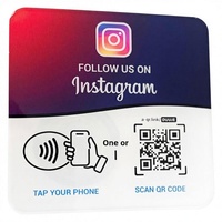 Placa Acrílica NFC con Código QR para Interacción en Redes Sociales de Instagram, Conexión Rápida de Perfil, Diseño Cuadrado para Montaje en Pared, Sin Aplicación