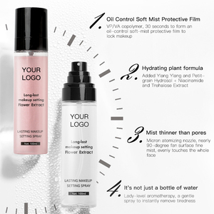 Private Label Makeup Setting <b>Spray</b> Clear & <b>Pink</b> Shimmer Long Wear Face Finishing <b>Spray</b> Custom Bottle Design Setting <b>Spray</b> - Product Image 5
