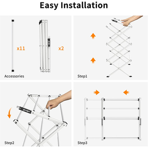 Soporte para <span class=keywords><strong>secadora</strong></span> <span class=keywords><strong>de</strong></span> Interior <span class=keywords><strong>de</strong></span> alto nivel, estante <span class=keywords><strong>de</strong></span> <span class=keywords><strong>ropa</strong></span> <span class=keywords><strong>de</strong></span> Metal plegable telescópico para almacenamiento en pared para uso en la cocina en la lavandería del hogar - Product Image 6