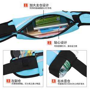 Running Sports Waist Bag Nylon Waterproof Reflective Strip For Outdoor Fitness Men Women - Product Image 4