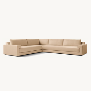 Sassanid Nueva Presentación Diseño distintivo italiano Sala de estar de lujo <span class=keywords><strong>Piero</strong></span> Performance Brazo de lino Seccional en L - Product Image 3