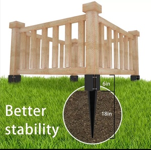 Palo per recinzione ancoraggio attrezzi da giardino metallo nero verniciato a polvere palo per recinzione in <span class=keywords><strong>legno</strong></span> Base di supporto picchetto a terra - Product Image 4