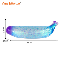Jouets sensoriels anti-stress en forme de banane, transparents et scintillants, pour soulager l'anxiété des enfants, cadeaux en vrac pour fêtes