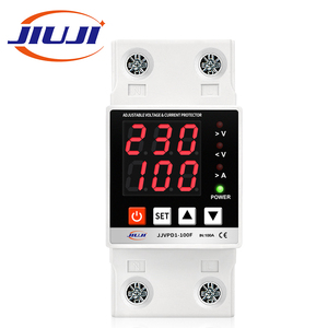 Protector de Voltaje y Corriente JIUJI AC110V 220V 100A, Dispositivo de Protección Contra Sobretensiones <span class=keywords><strong>con</strong></span> <span class=keywords><strong>Retardo</strong></span> de Encendido Ajustable OUVP - Product Image 1