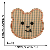 Nuevos parches bordados termoadhesivos de tela de sarga a cuadros con diseños de corazón, flor, gato y manzana para bolsos, sombreros y ropa