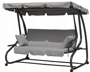 3-Seat açık sallanır sandalye, dönüştürme dorse, ayarlanabilir kanopi ile açık salıncak planör, çıkarılabilir yastık ve yastıklar - Product Image 2