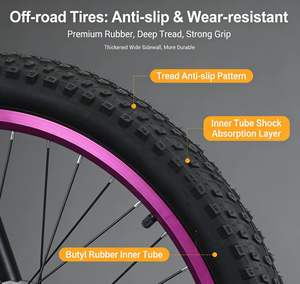 Vélo de montagne à suspension intégrale avec fourche en alliage d'aluminium, système d'amortissement double, 8 à 30 vitesses en option, idéal pour les trajets tout-terrain - Product Image 2