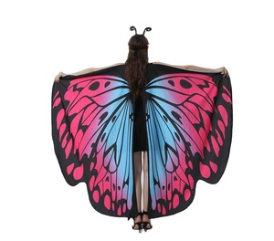 Ali di Farfalla Blu e Rosa Mantello da Fata Sciarpa a Farfalla Costume da Ninfa per Halloween - Product Image 6