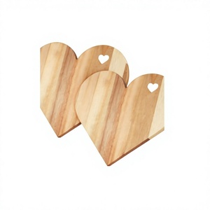 Planche à découper ronde en bois d'acacia, durable, passe au lave-vaisselle, plateau de service pour fromage et viande - Product Image 2