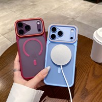 Coque rigide translucide bicolore contrastée pour iPhone 17 Air 16 15 14 Plus 13 12 11 18 Pro Max, étui magnétique givré