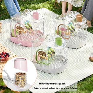 Yüksek Kaliteli Çevre Dostu Hafif Taşınabilir Şeffaf Nefes Alabilen Plastik Kuş Papağan Kafesi Evcil Hayvan Taşıyıcısı Büyük Kapasiteli - Product Image 4