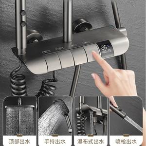 ชุดฝักบัวดิจิตอลแบบเทอร์โมสตัท ปุ่มกดแบบคีย์เปียโน พร้อมหัวฝักบัวแบบเรนชาวเวอร์ วาล์วเซรามิก ผิวสัมผัสแบบขัดเงา - Product Image 5