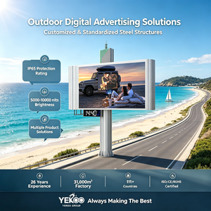 Cartellone Pubblicitario a Palo con Display LED P4 Bifacciale, Schermo SMD IP65 Resistente alle Intemperie, Poster Digitale per Esterni OEM per Distretti Commerciali - Product Image 1