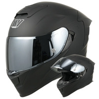 Casque de moto ABS à double visière, fermeture rapide, pare-soleil interne, vision large, certifié DOT pour le motocross.