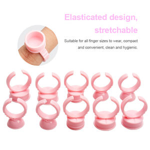 حلقات بلاستيكية وردية اللون للاستخدام مرة واحدة لتمديد الرموش من ماسا، 100 قطعة بالجملة، جودة عالية، أحجام S/<span class=keywords><strong>M</strong></span>/L، سهلة الاستخدام - Product Image 4